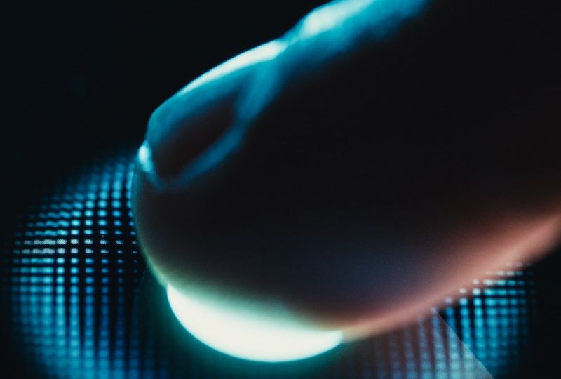 Close up of biometric scanner